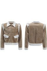 Jacke aus Seidensamt mit Kontrasttaschen 