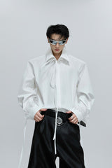 Bluse mit abnehmbarer Schleifenborte 