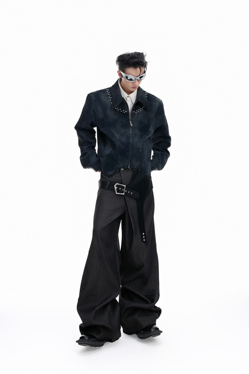Jacke mit Perlenbesatz und Struktur