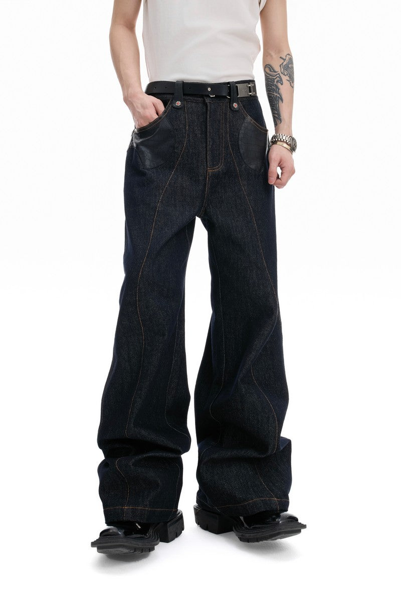 Jeans mit Krokodilaufnäher