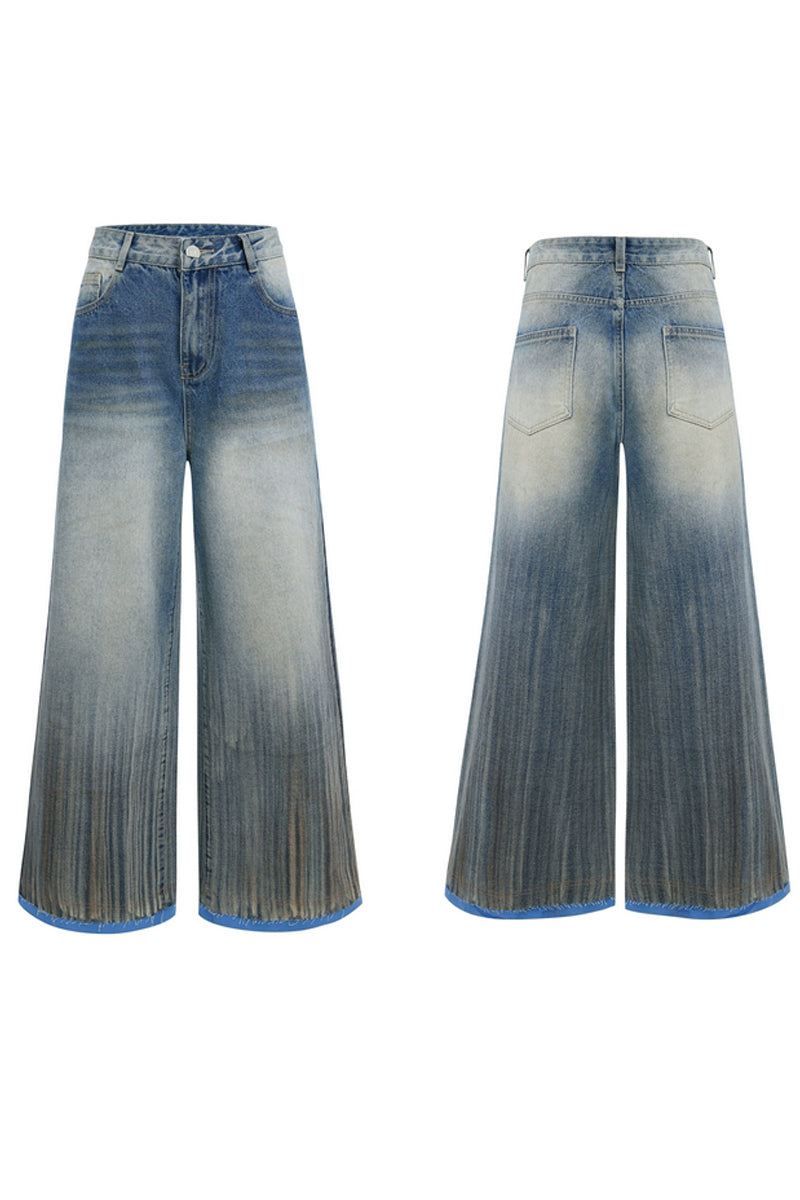 Layered Straight-Leg Jeans 