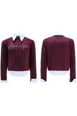 Lagen-Perlstrickpullover 
