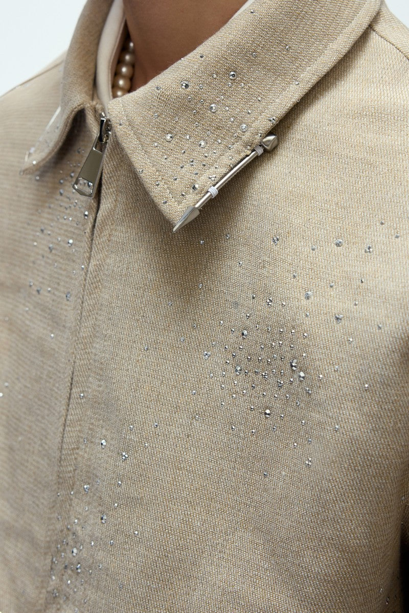 Kurze Jacke mit Strass-Pailletten