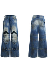 Gepanzerter Denim mit Kreuzausschnitt 