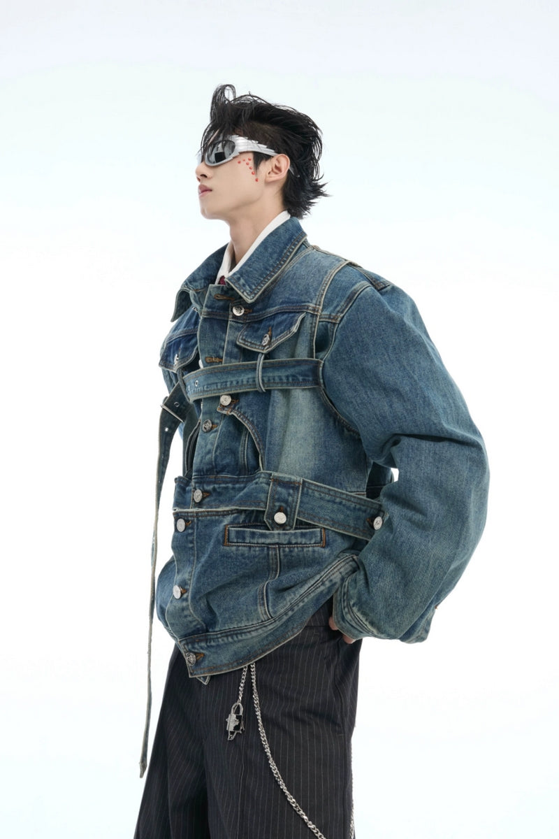 Washed Layered Denim Jacket