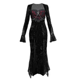 Black Lace Gothic Maxi Dress