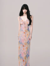 Pastel Petal Reverie Maxi Dress