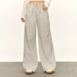 Retro Thin Plaid Casual Loose Pants