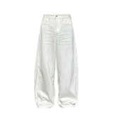Crisp White Wide-Leg Balloon Trousers
