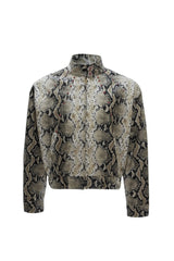 Veste à motif serpent et détails de pierres précieuses 