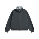 Dual-Tone Varsity Zip Hoodie