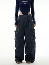 Classic Wide-Leg Straight Workwear Pants
