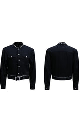 Kurze Jacke mit Perlenbesatz