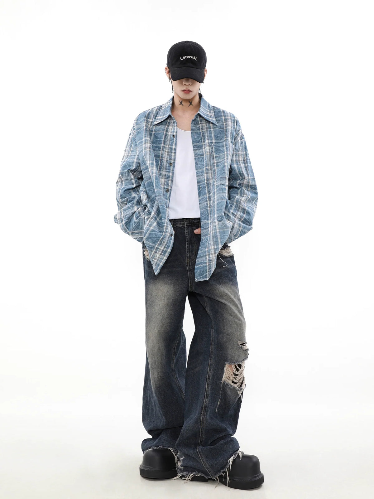Frost Fade Washed Check Overshirt