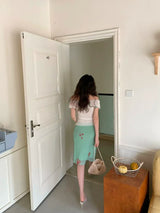 French Floral Midi Skirt