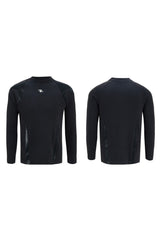 Geripptes Baumwoll-T-Shirt mit Lederpatch 