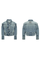 Distressed Armor Denim Jacket