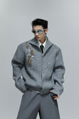 Pailletten-Rollkragenpullover 