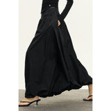 High Waisted Pleated Maxi Skirt