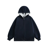 Dual-Tone Varsity Zip Hoodie