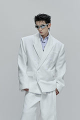 Blazer mit Waffelstruktur und Perlmuttmuster 