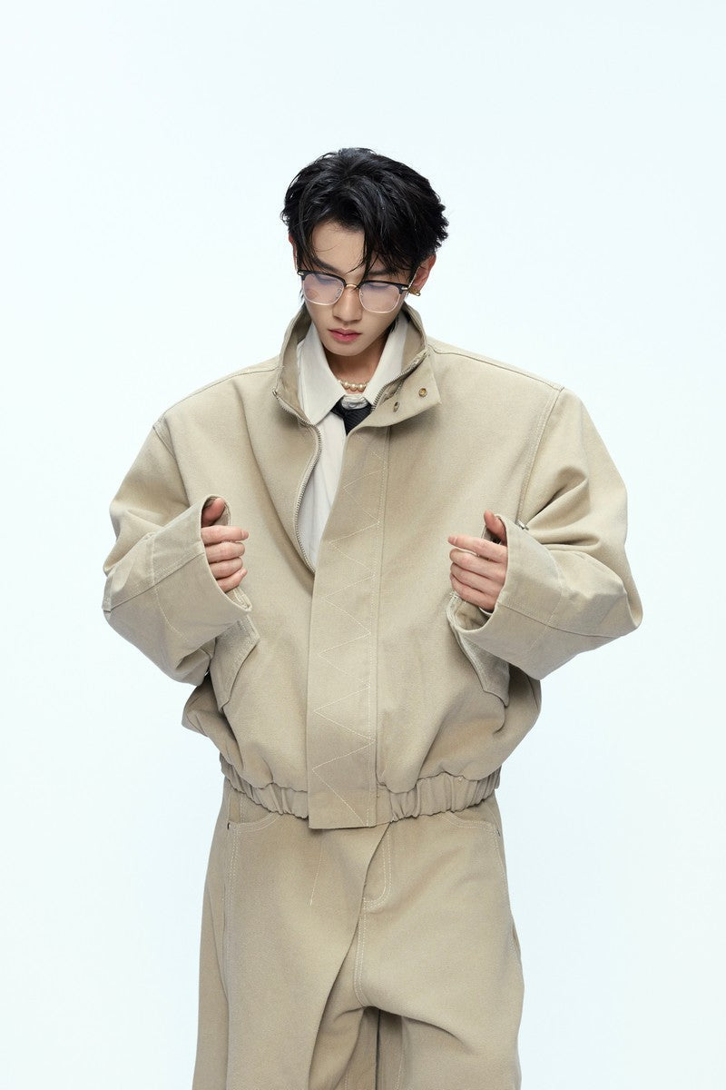 Set aus gewaschener Harrington-Jacke