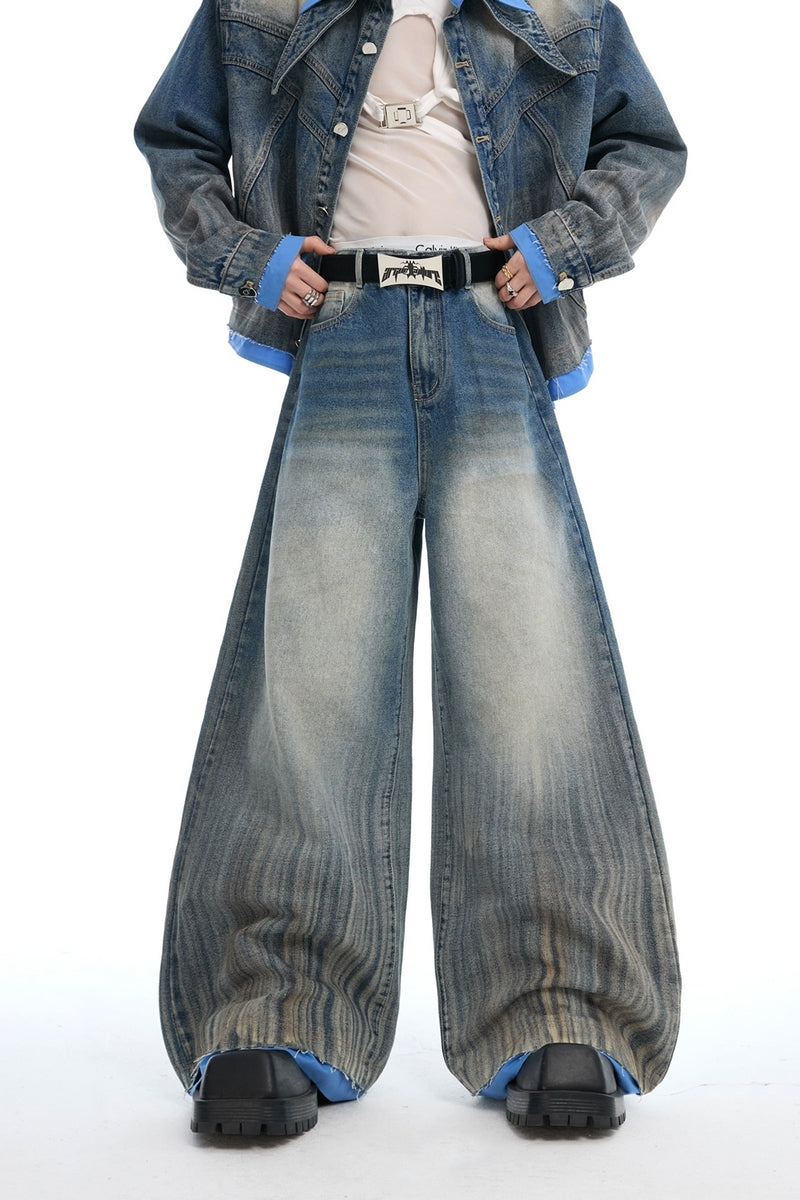 Layered Straight-Leg Jeans 