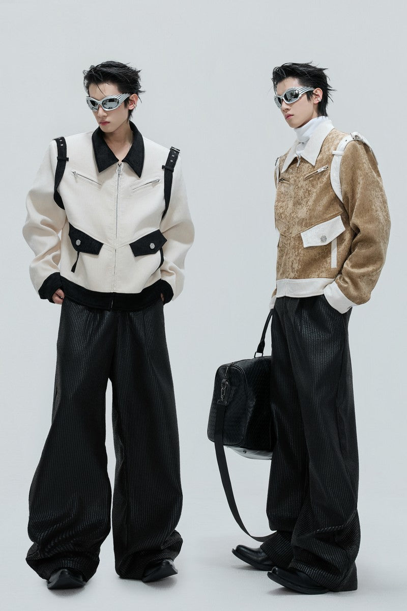 Jacke aus Seidensamt mit Kontrasttaschen 