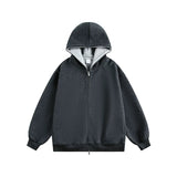 Dual-Tone Varsity Zip Hoodie