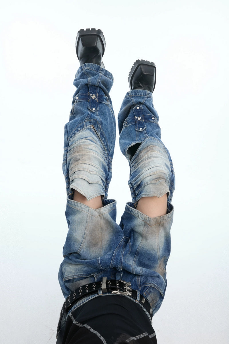 Gepanzerter Denim mit Kreuzausschnitt 