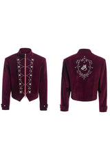 Jacke mit Metallknöpfen und Stehkragen 
