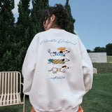 Embroidered Dachshund Graphic Oversized Sweatshirt