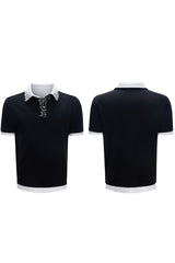 Polohemd mit doppelter Lage und Pin-Detail 
