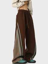 Mint-Stripe Varsity Track Pants