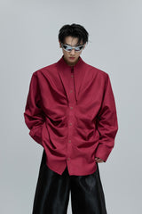 Ruched Scarf Collar Blouse