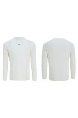 Geripptes Baumwoll-T-Shirt mit Lederpatch 