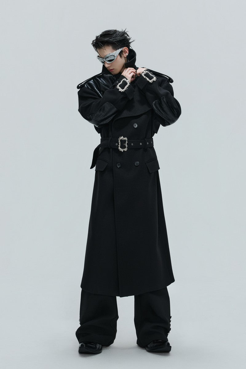 Trenchcoat mit Gürtel aus Krokodilleder 