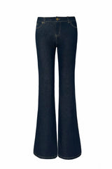 Dark Wash Contrast Stitch Flares Jeans
