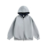 Dual-Tone Varsity Zip Hoodie