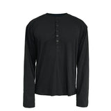 Classic Neutral Long-Sleeve Henley Tee