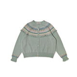 Vintage Fringe Fairisle Crochet Cardigan