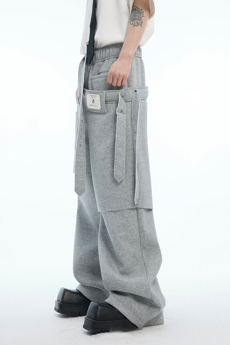 Jogginghose mit Lagenmuster und Schleifen 