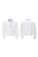 Sequin Pin Detail Polo Sweatshirt
