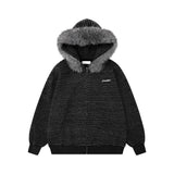 Frostline Striped Faux Fur Hoodie