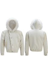 Kapuzenjacke in Colorblock-Optik aus Kunstnerz 