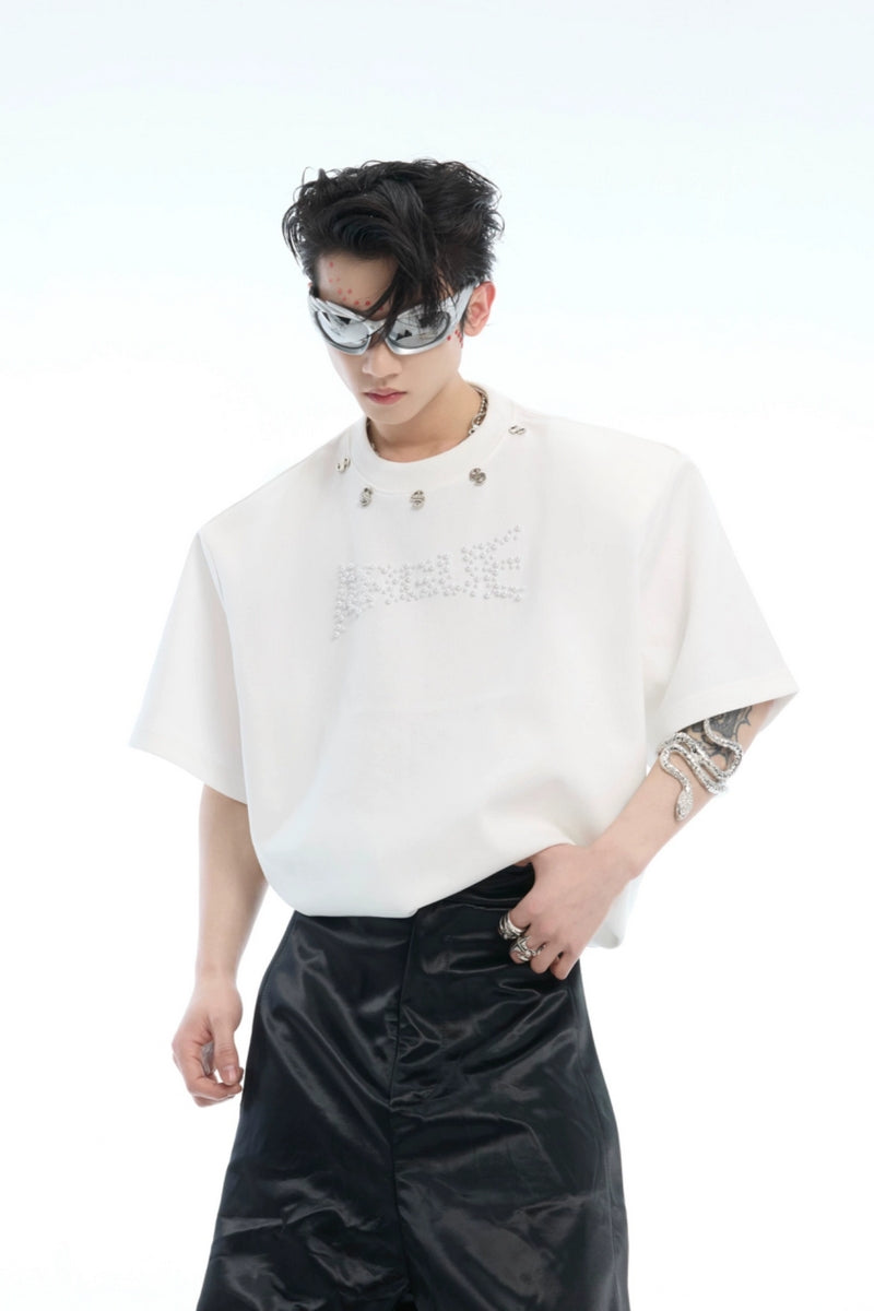 Pearl Logo Padded Shoulder T-Shirt