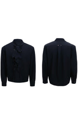 Scarf Neck Silk Shirt