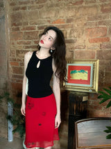 French Floral Midi Skirt