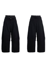 Doppelt taillierte, mehrlagige Hose mit weitem Bein 