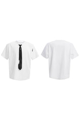T-Shirt mit Bindedetail und gepolsterten Schultern 